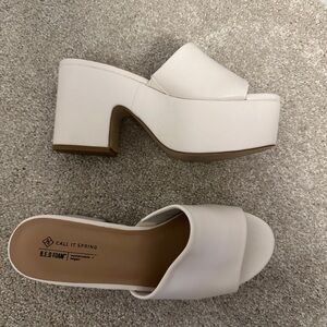 Call it Spring Off white platform heels